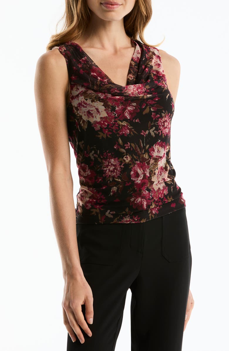 Laundry by Shelli Segal Cowl Neck Sleeveless Top, Main, color, Black