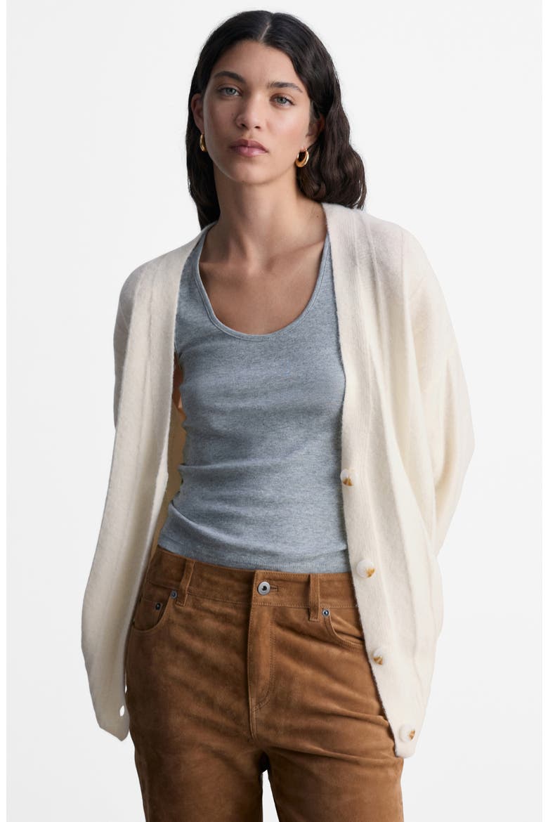 Longline Rib Cardigan, Alternate, color, ECRU