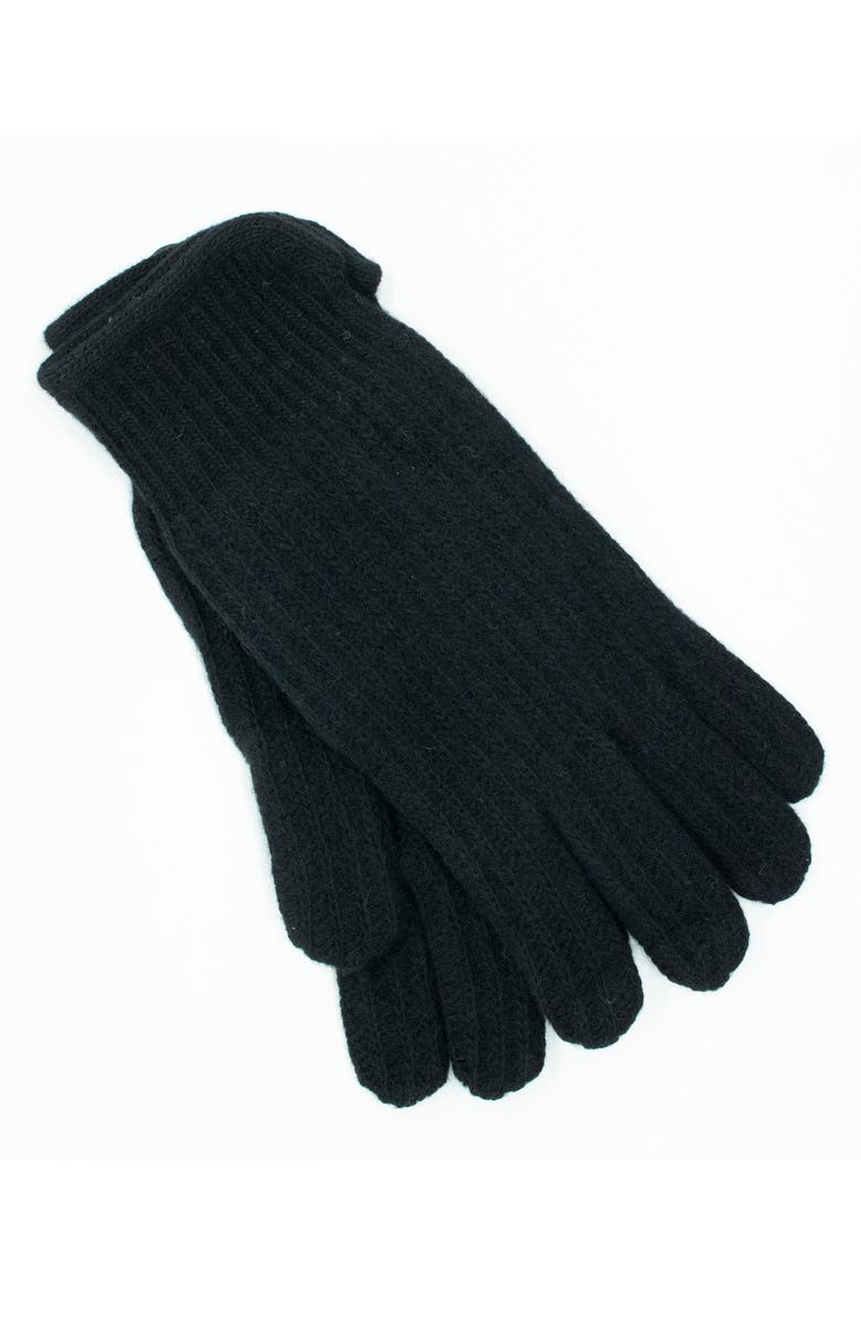 Portolano Cashmere Rib Gloves, Main, color, Black