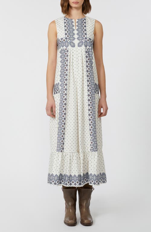 Weekend Max Mara Manila Mixed Print Cotton Dress In White