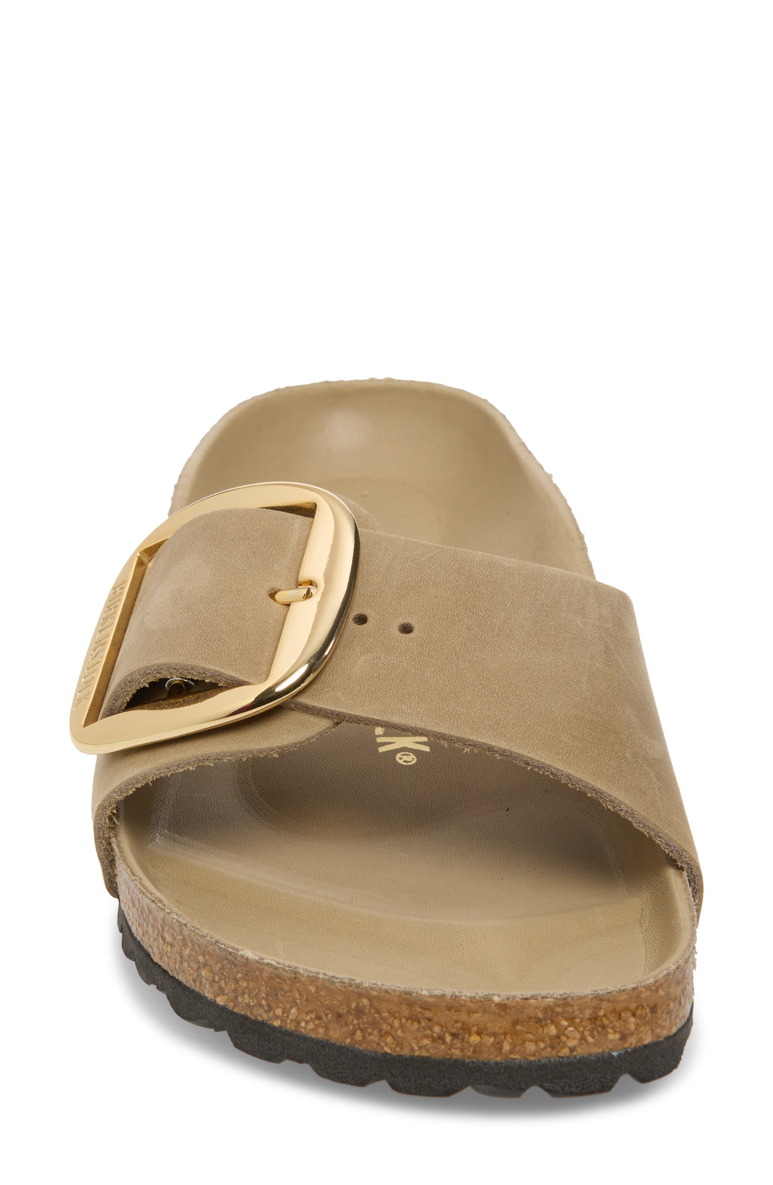 Madrid Big Buckle Slide Sandal, Alternate, color, TOBACCO BROWN OILED LEATHER