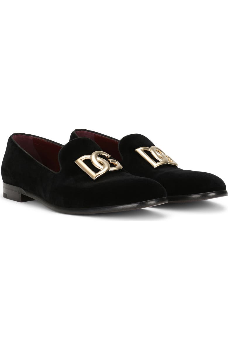 Dolce&Gabbana Leonardo Velvet Loafer, Main, color, 80999 Black