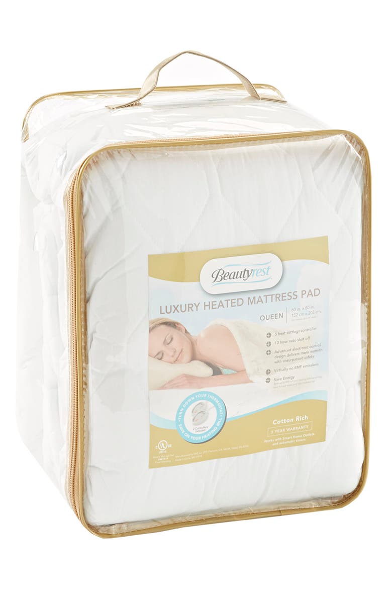 Heated Mattress Pad, Alternate, color, WHITE