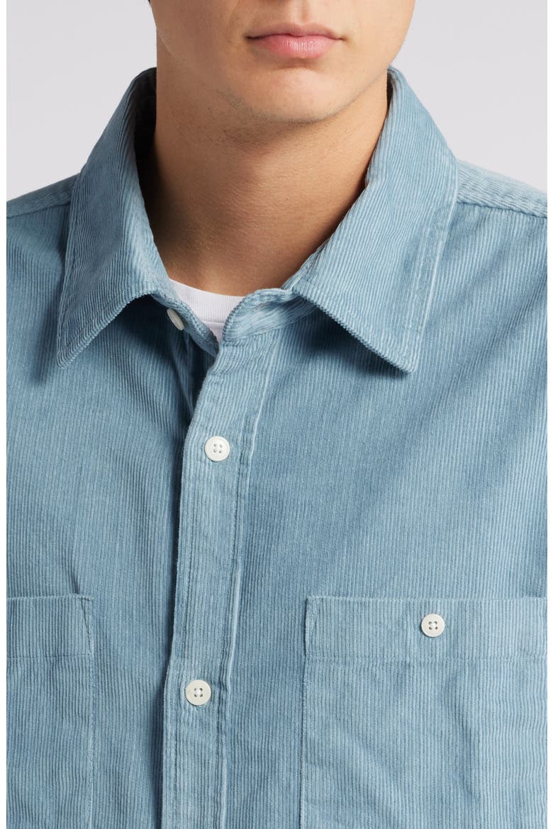 Long Sleeve Corduroy Button-Up Shirt, Alternate, color, BLUE