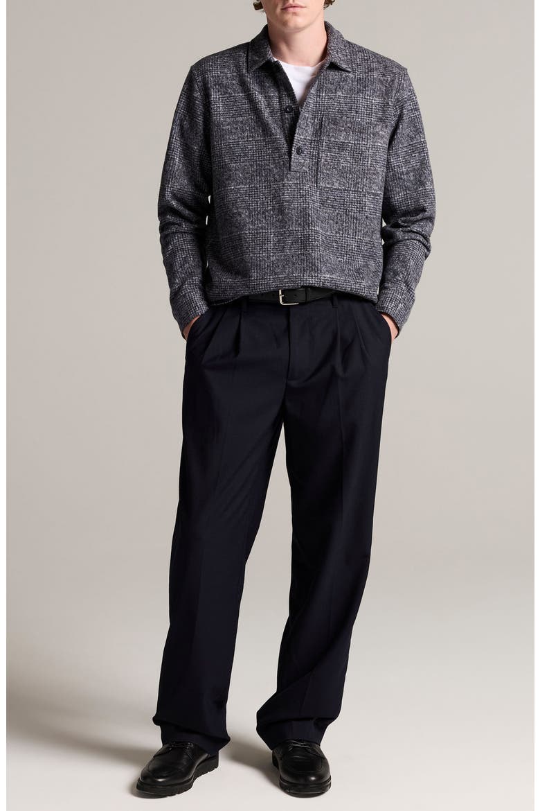 Long Sleeve Donegal Knit Popover Polo, Alternate, color, COASTAL COMBO