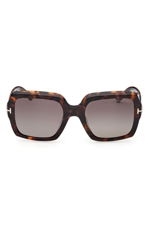 Kaya 54mm Polarized Gradient Square Sunglasses