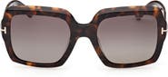 TOM FORD Kaya 54mm Polarized Gradient Square Sunglasses