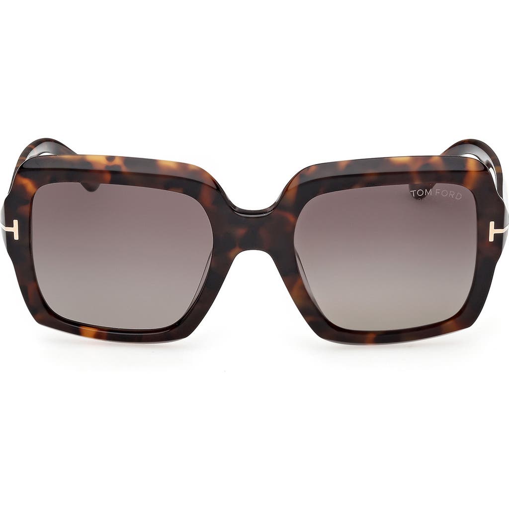 Tom Ford Kaya 54mm Polarized Gradient Square Sunglasses In Multi