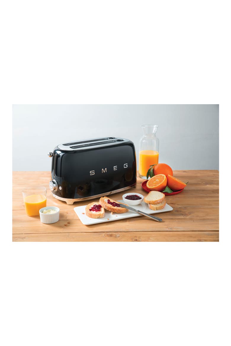 50s Retro Style Four-Slice Toaster, Alternate, color, BLACK