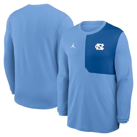 Men's Jordan Brand Carolina Blue North Carolina Tar Heels 2025 Sideline Coach UV Performance Long Sleeve T-Shirt