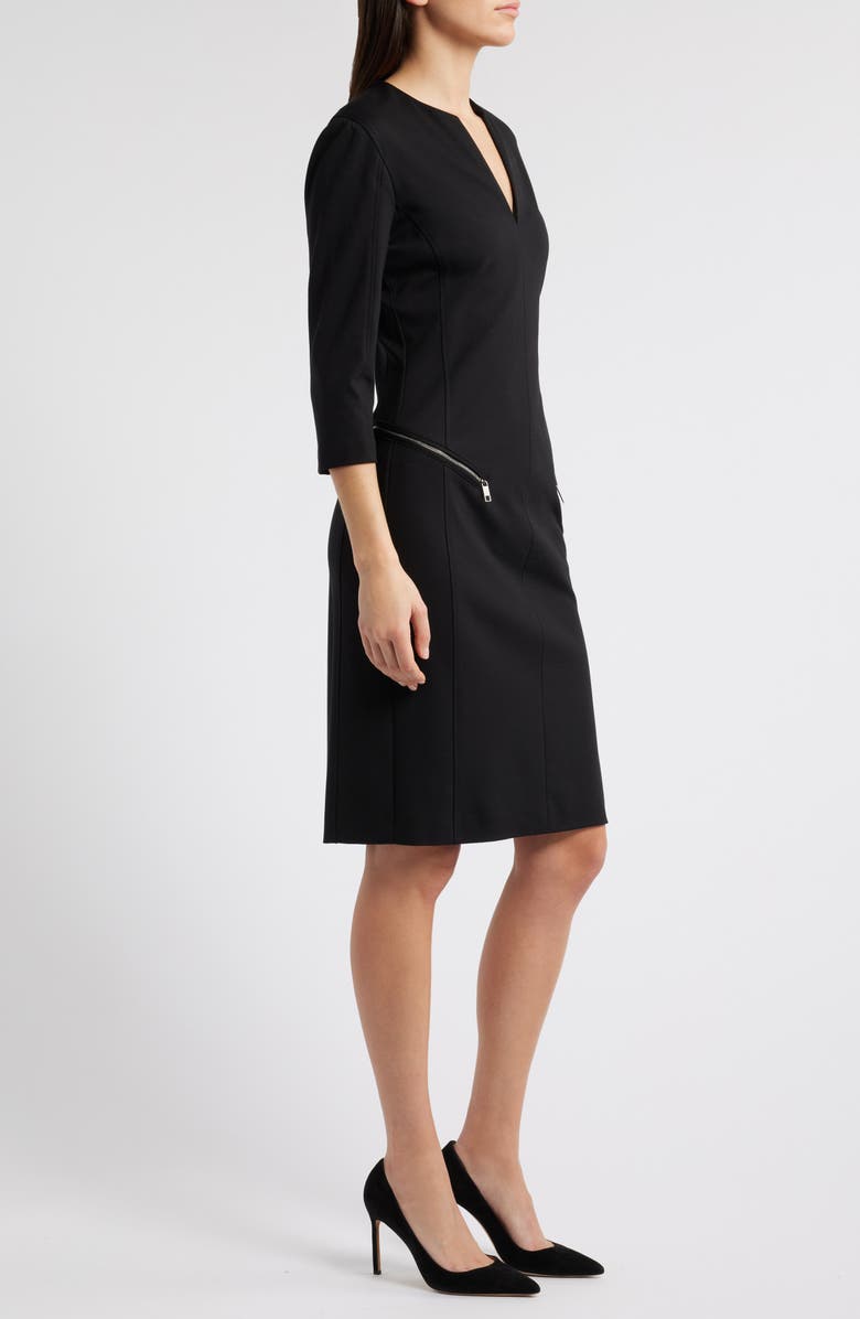 BOSS Dalmar Split Neck Dress, Alternate, color, 