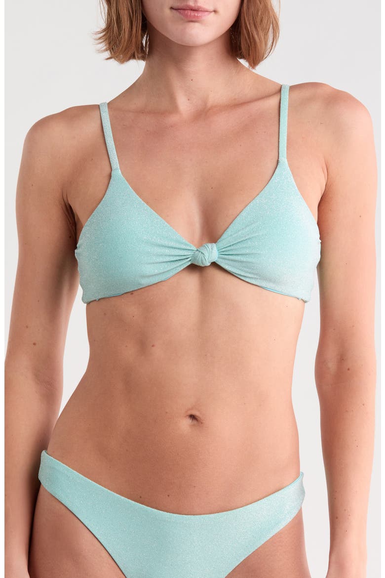 Zen Knotted Bikini Top, Main, color, BLEACHED AQUA