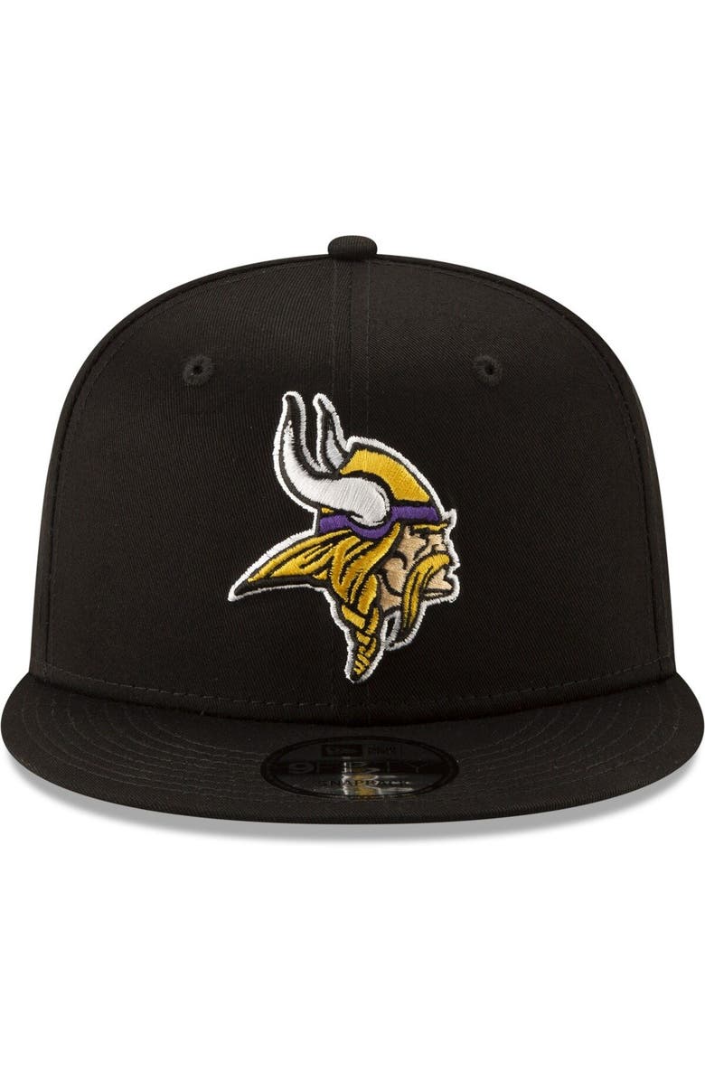 New Era Men's New Era Black Minnesota Vikings Basic 9FIFTY Adjustable Snapback Hat, Alternate, color, Black
