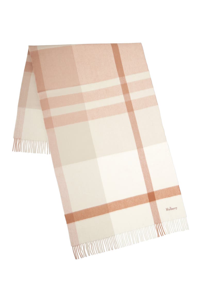 Large Check Merino Wool Scarf, Main, color, Maple-White