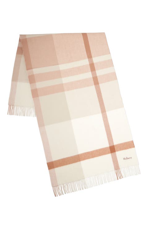 Large Check Merino Wool Scarf