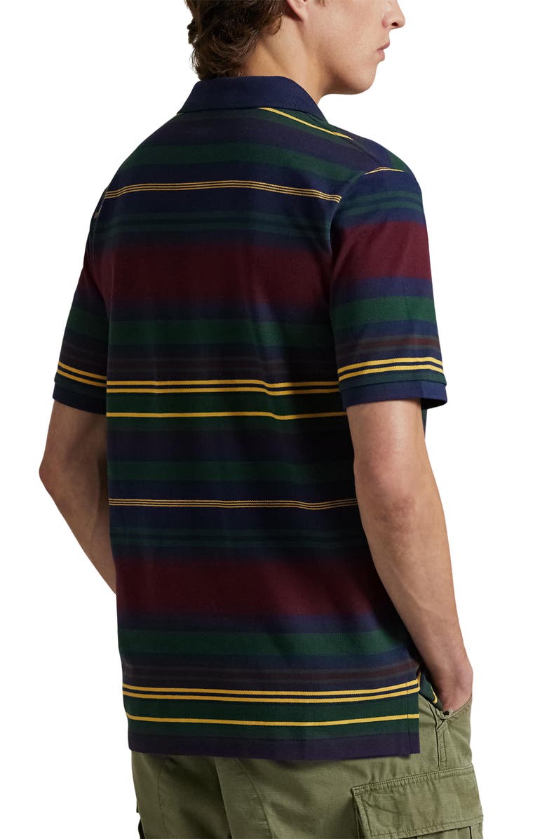 Polo Ralph Lauren Classic Fit Stripe Cotton Piqué Polo, Alternate, color, Classic Wine Multi