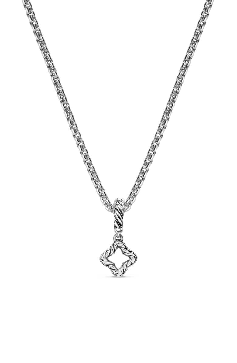 David Yurman Micro Pavé Quatrefoil Enhancer in Sterling Silver with Diamonds, 7.4mm, Alternate, color, Diamond