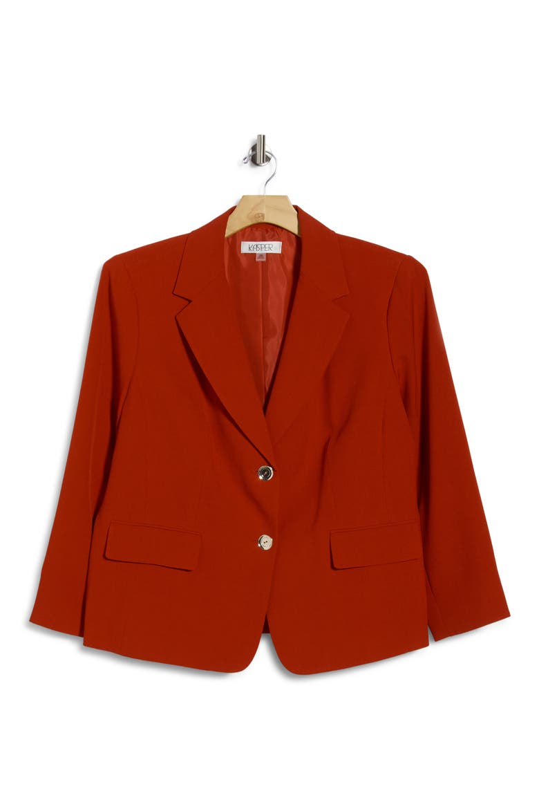 Two-Button Notch Collar Blazer, Main, color, FIRE RED