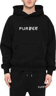 PURPLE BRAND Oversize Cotton Fleece Hoodie