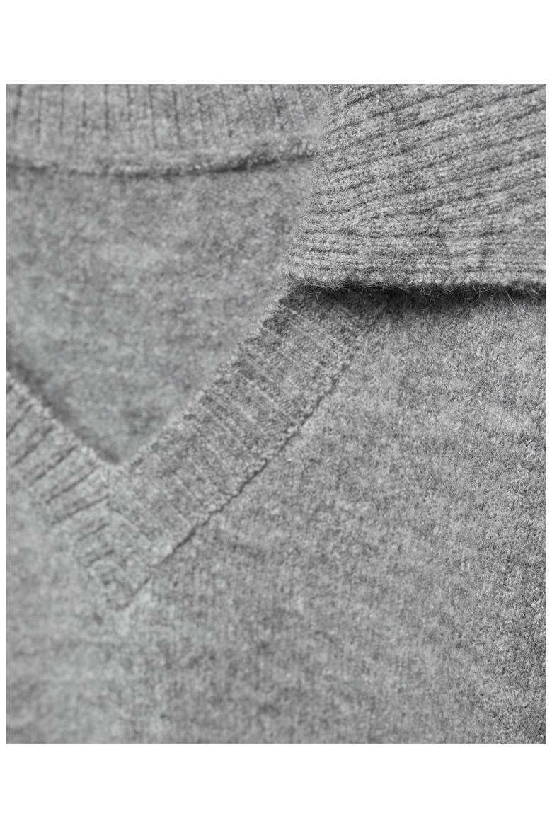 Padded Shoulder Polo Sweater, Alternate, color, GREY