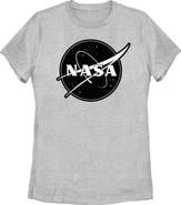 NASA Junior's NASA Black and White Logo  Graphic T-Shirt