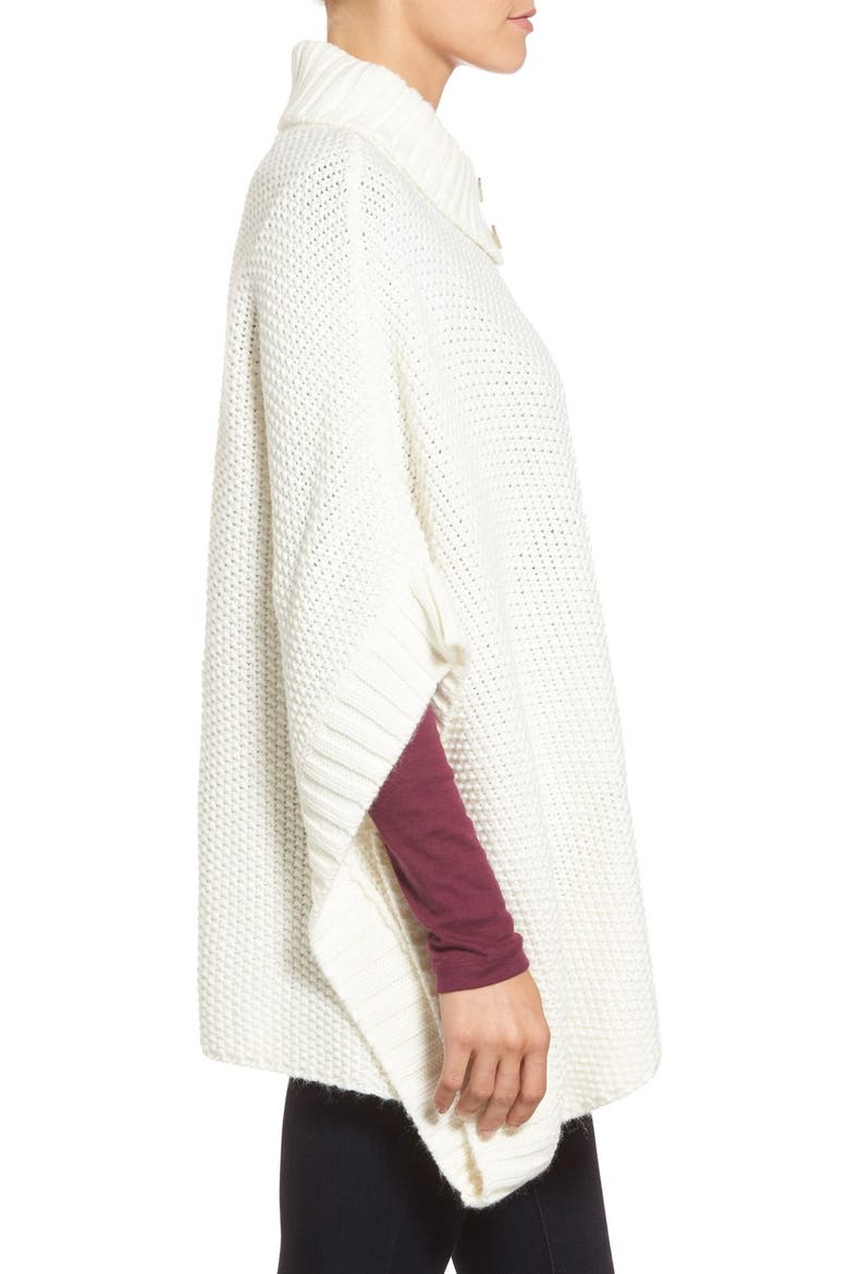 Split Turtleneck Poncho, Alternate, color, IVORY CLOUD