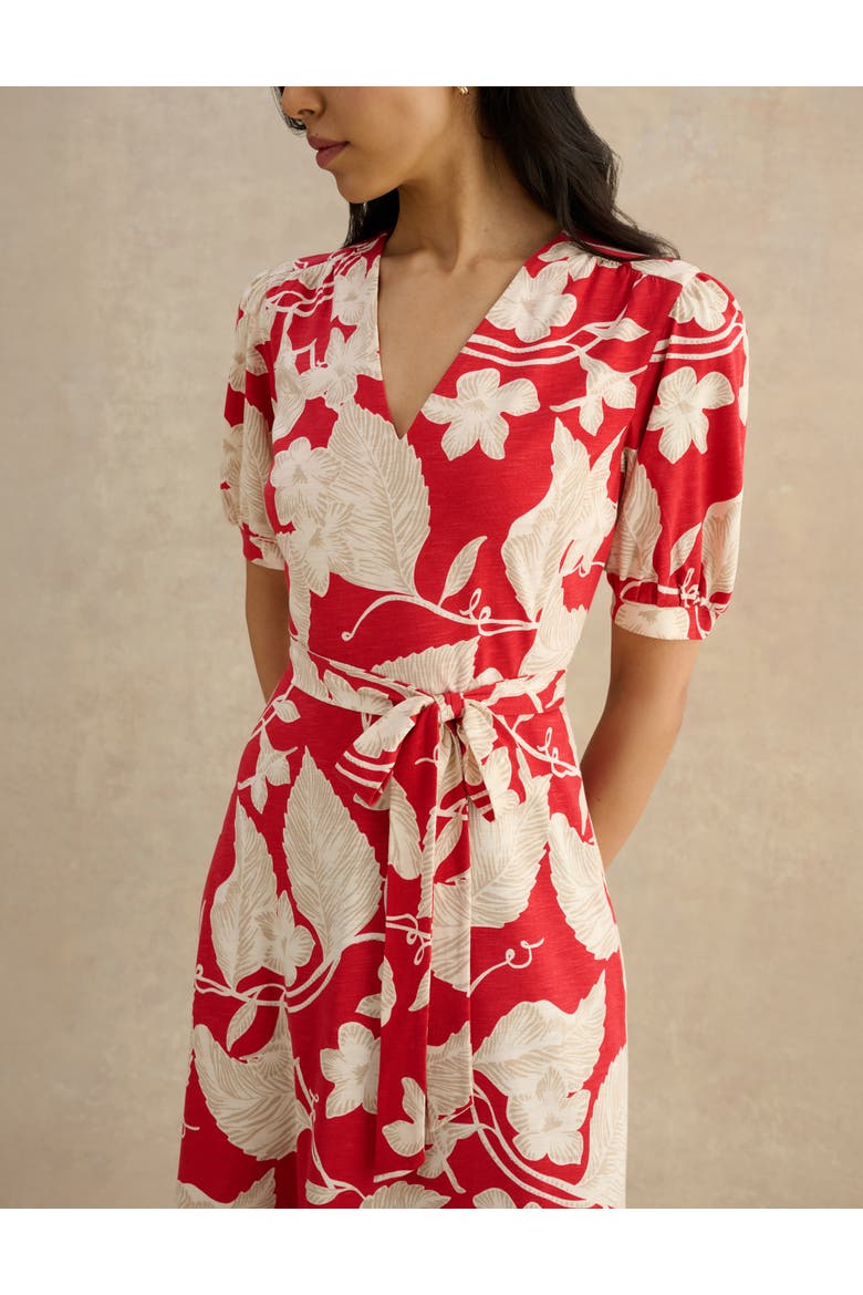 Martha Floral Jersey Dress, Alternate, color, Redcream