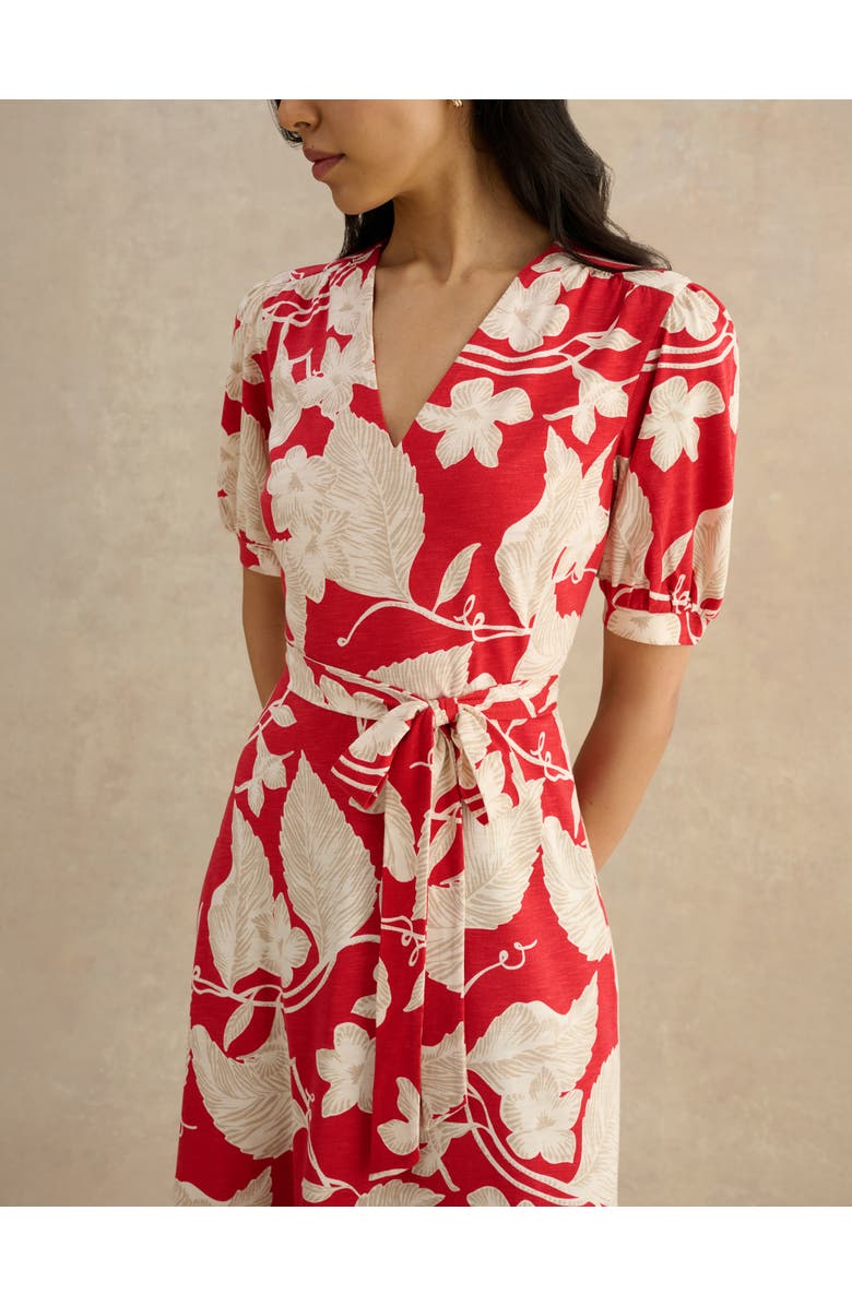 HOBBS LONDON Martha Floral Jersey Dress, Alternate, color, Redcream