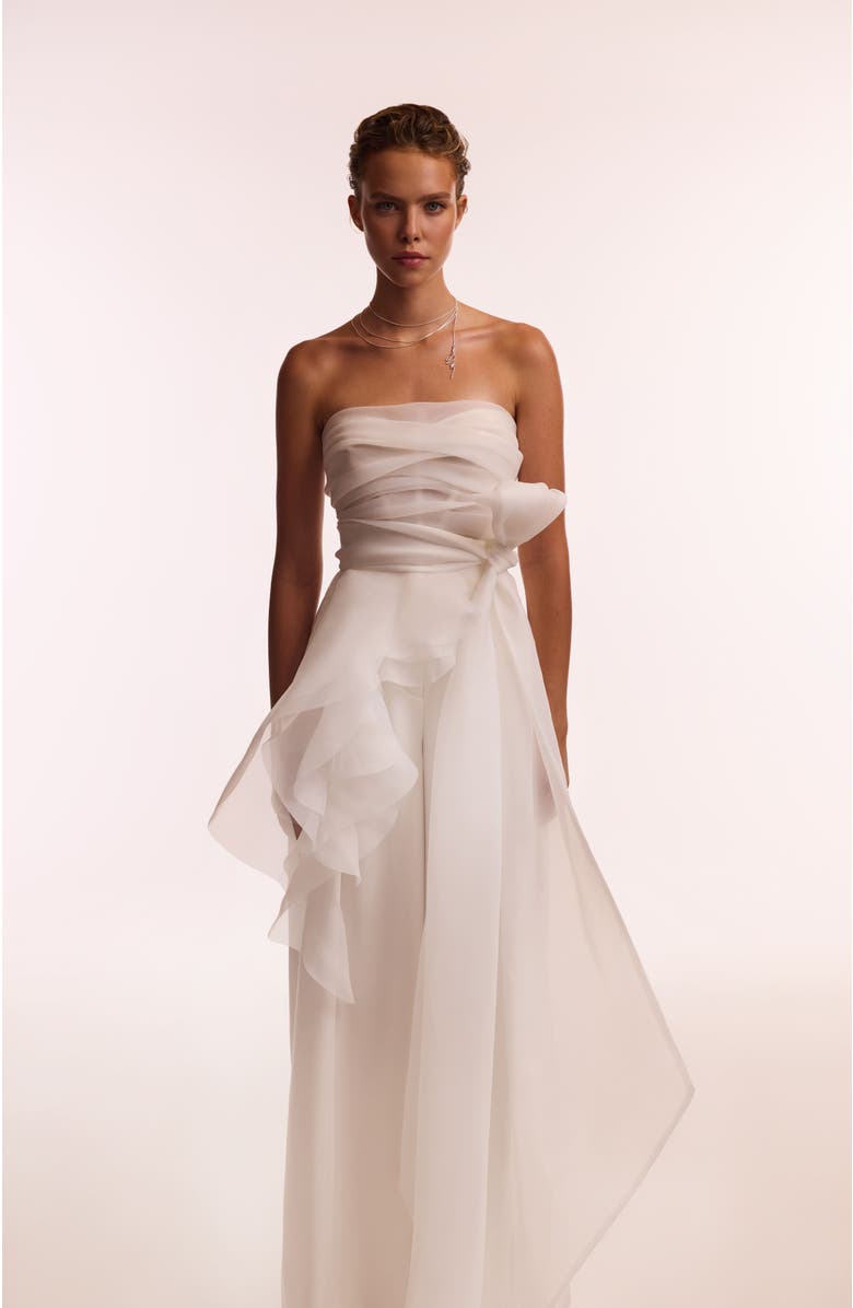 Milla Dreamy off-shoulder blouse with meringue flounces, Alternate, color, White