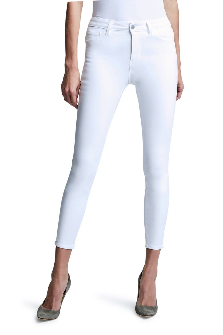 Margot Coated Crop High Waist Skinny Jeans, Main, color, BLANC COATED