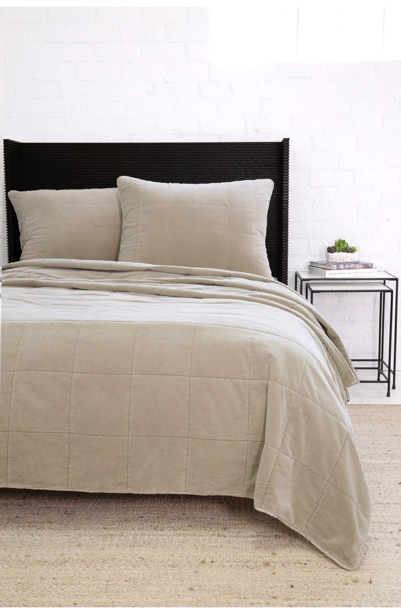 Pom Pom at Home Amsterdam Velvet Cotton Big Pillow, Alternate, color, Taupe