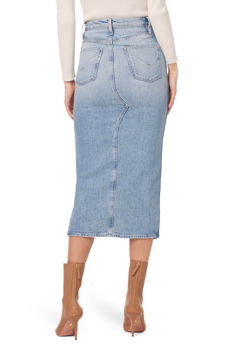 Reconstructed Denim Midi Skirt, Alternate, color, OFFSHORE