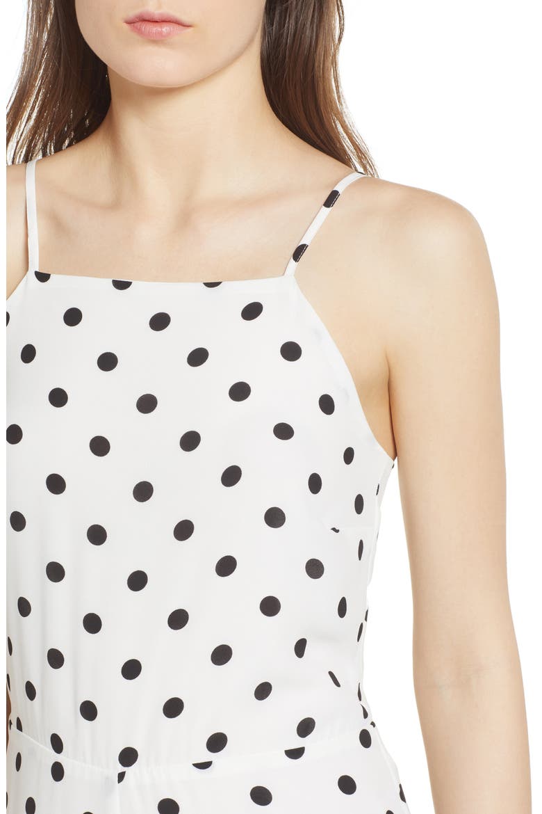 Culotte Jumpsuit, Alternate, color, WHITE BLACK DOT