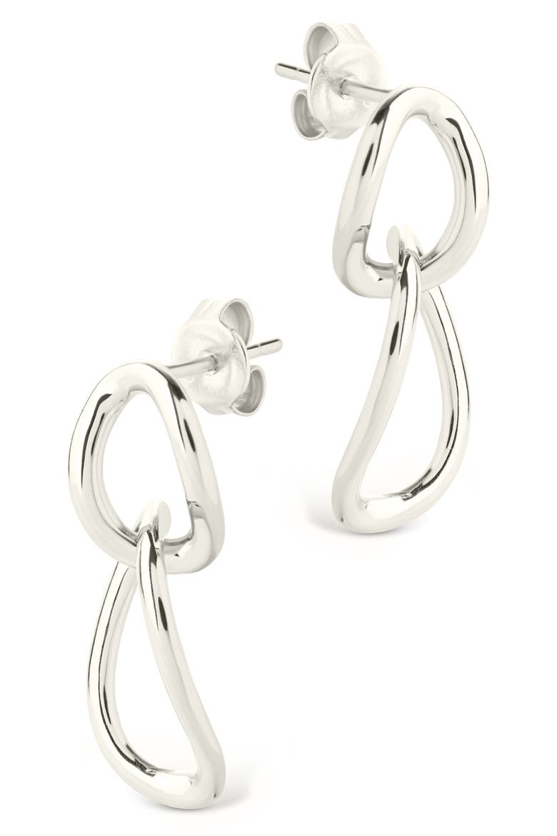 Cruz Double Link Drop Earrings, Alternate, color, SILVER