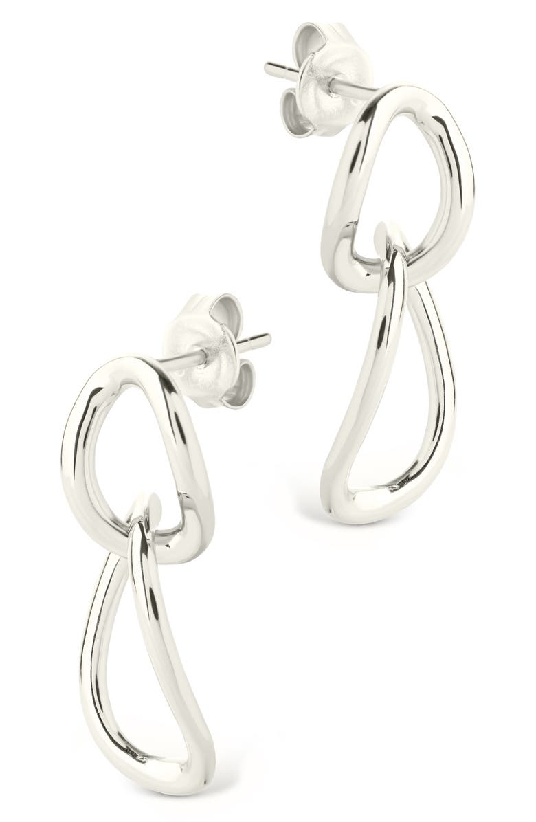 Sterling Forever Cruz Double Link Drop Earrings, Alternate, color, Silver