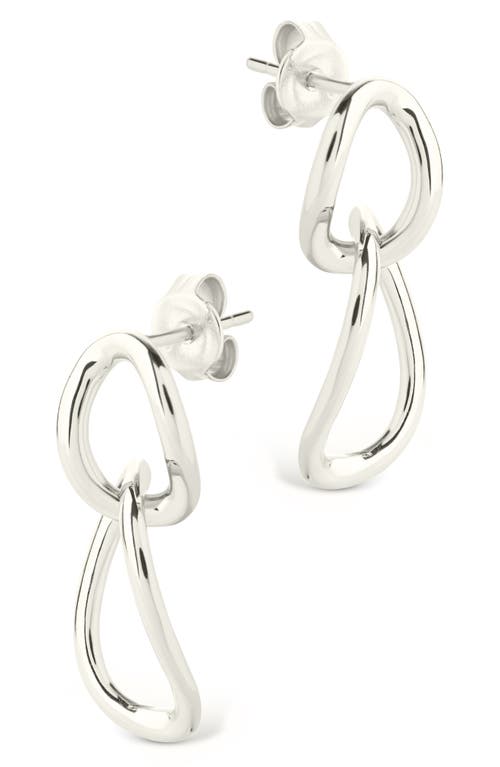 Sterling Forever Cruz Double Link Drop Earrings In Silver