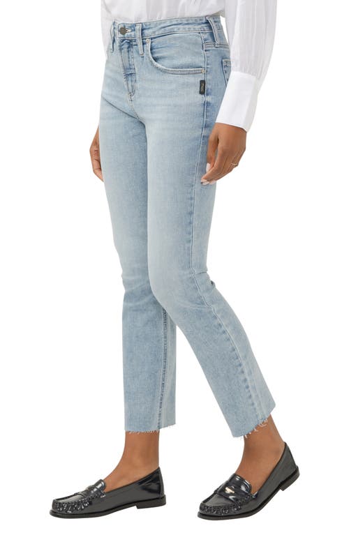 Silver Jeans Co. Beau Raw Hem High Waist Slim Boyfriend Jeans In Blue