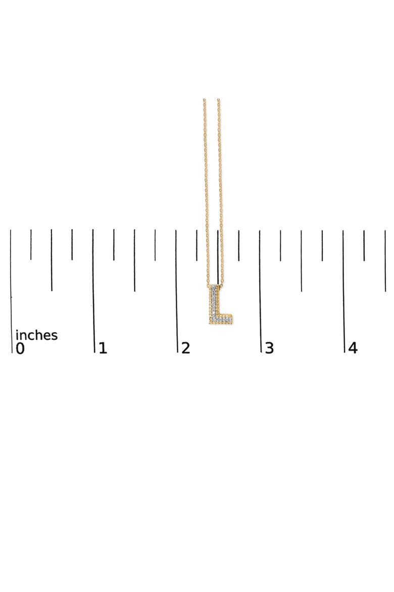 Yellow Gold Vermeil Diamond Accent "A-Z" Initial Bubble Pendant Necklace, Alternate, color, L