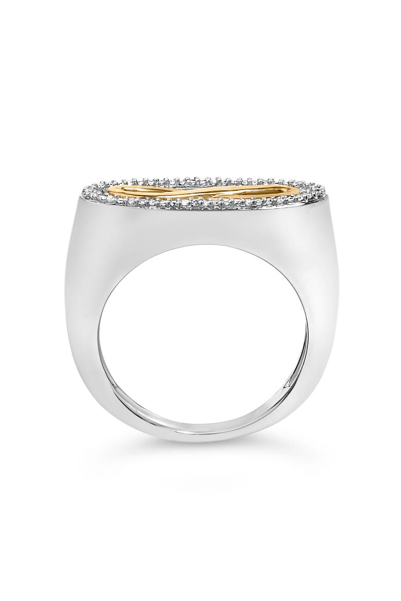 14K Yellow Gold Plated Sterling Silver Diamond Accent Infinity Ring, Alternate, color, Yellow Gold over Silver