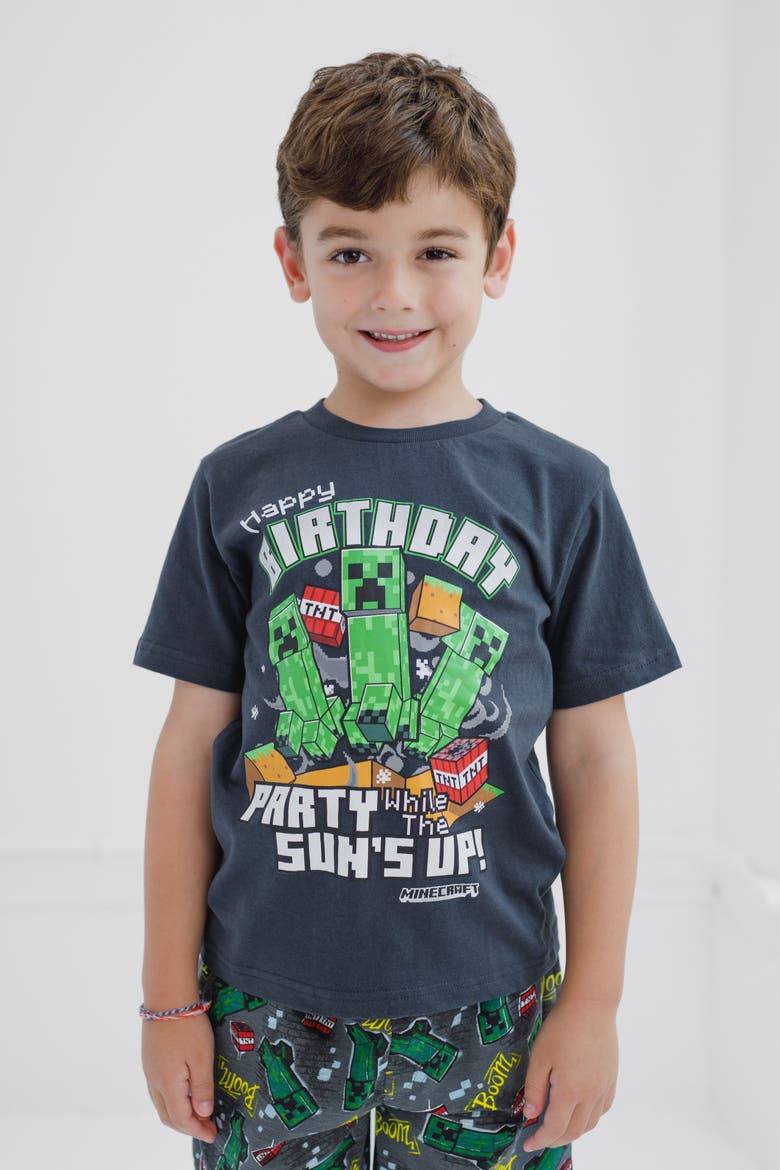 Creeper Birthday T-shirt (little Kid & Big Kid), Alternate, color, Dark Grey Creeper