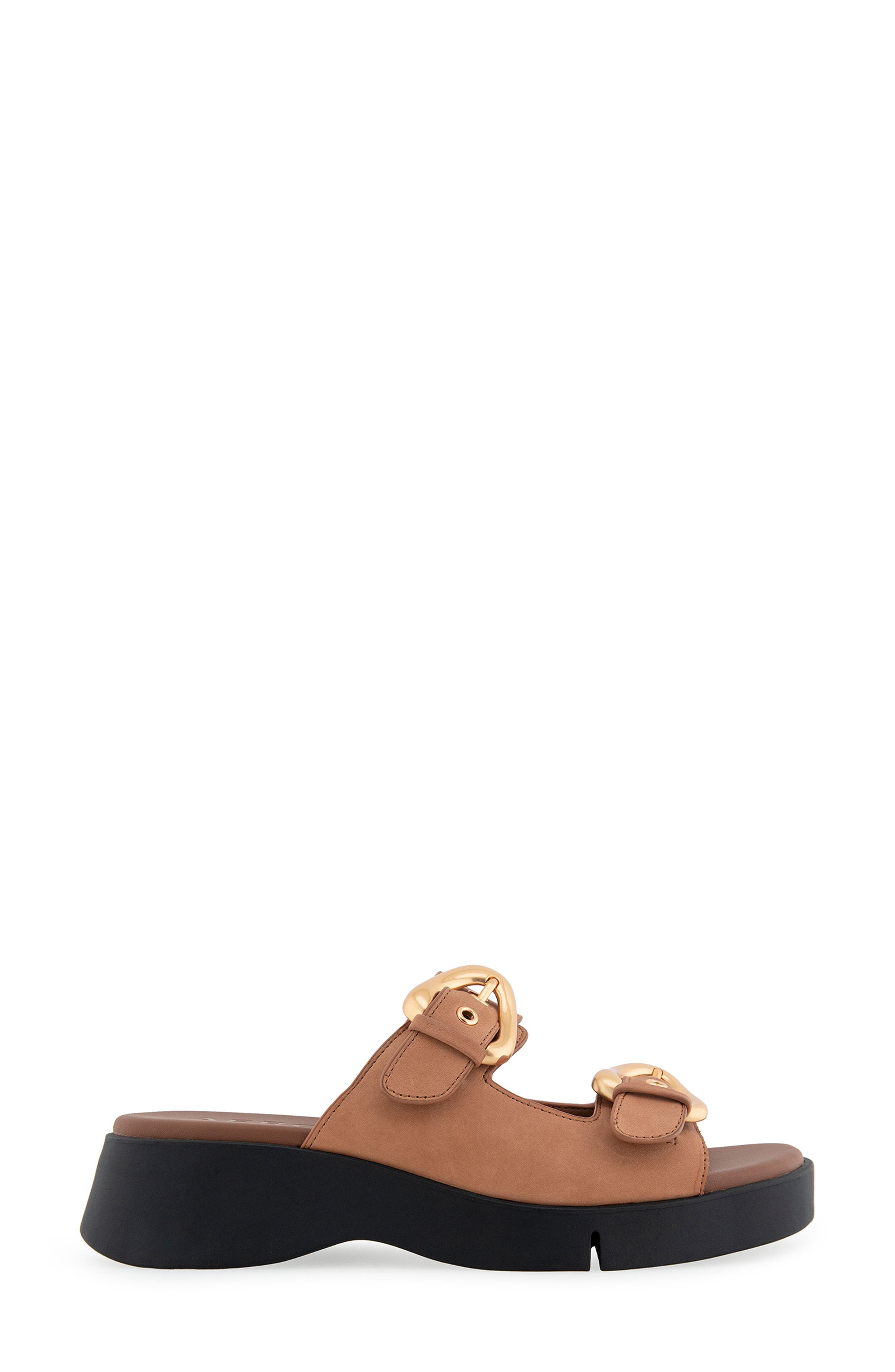 Aerosoles Faith Flatform Slide Sandal, Alternate, color, Tan Leather