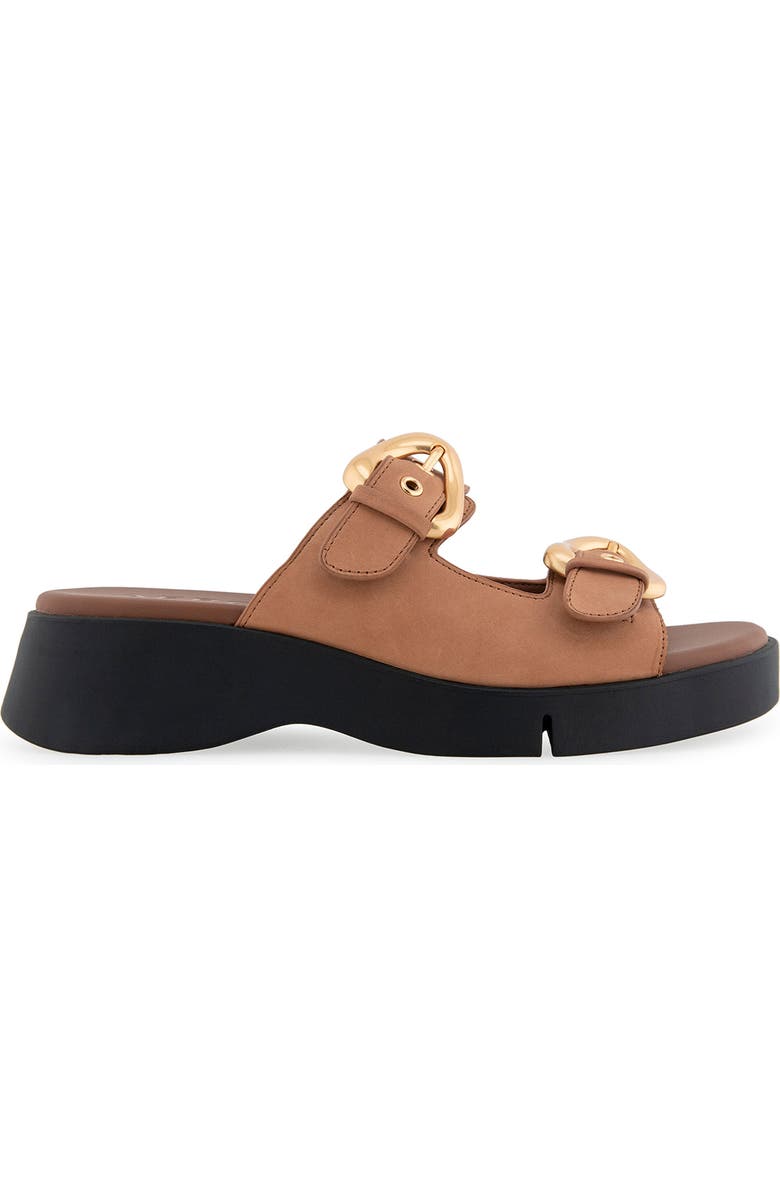 Aerosoles Faith Flatform Slide Sandal, Alternate, color, Tan Leather