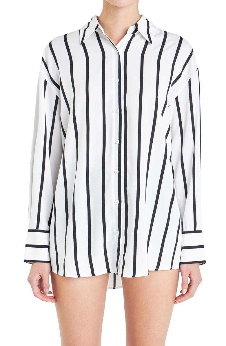 Grey Lab Wide Stripe Shirt, Alternate, color, White/ Black