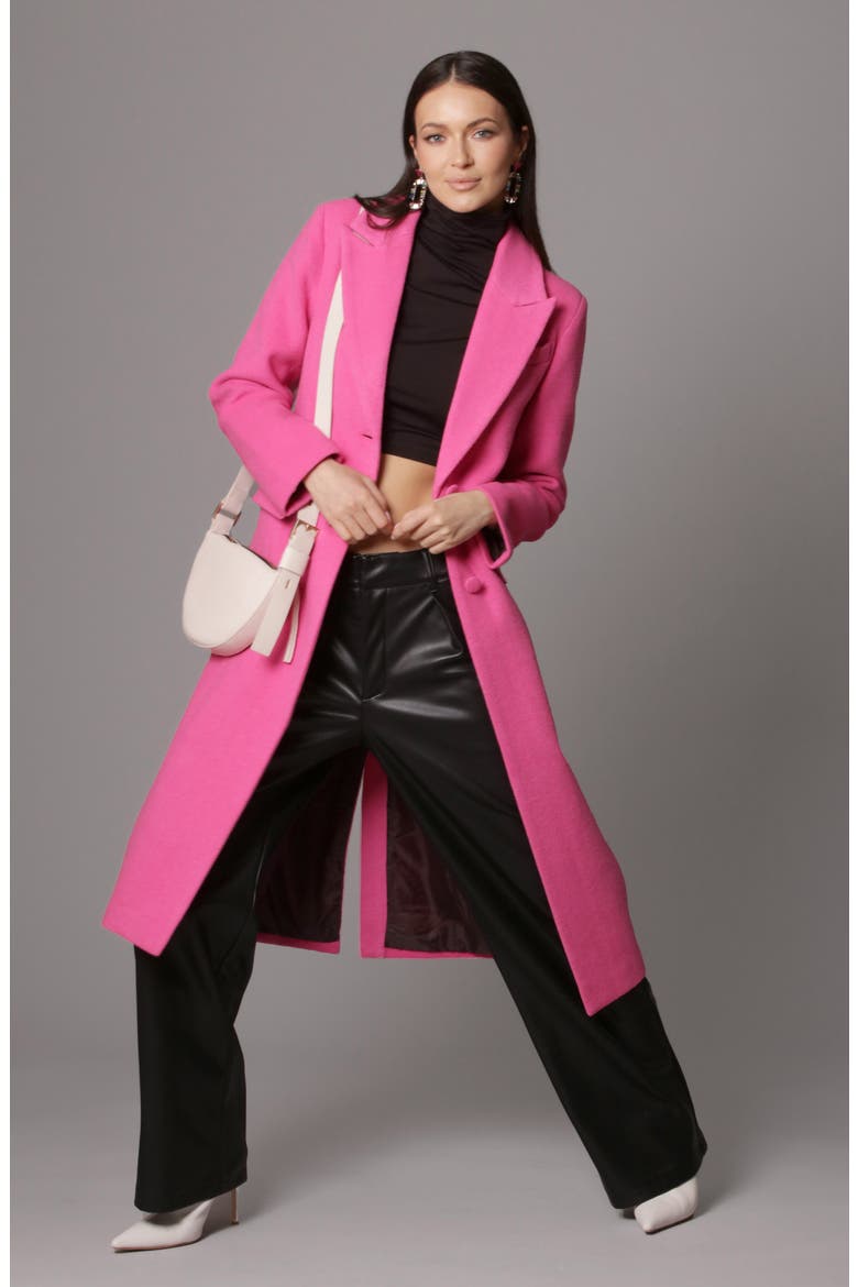 Longline Coat, Alternate, color, FUSCHIA