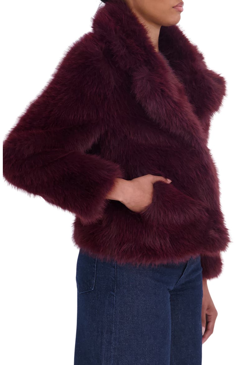 Faux Fur Blazer, Alternate, color, BURGUNDY