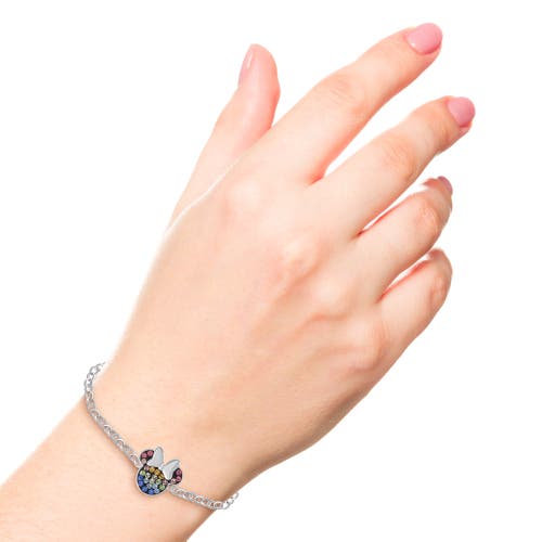 Disney Minnie Mouse Rainbow Crystal Bracelet In Metallic