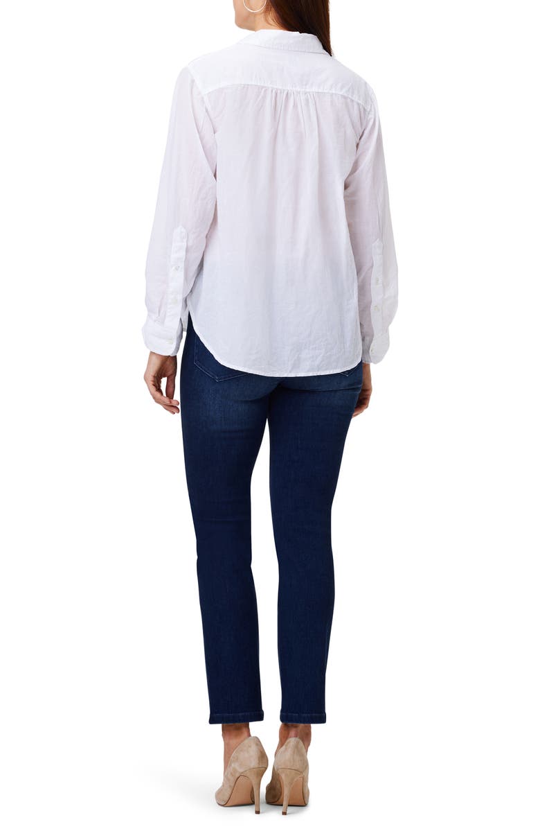 NIC+ZOE Girlfriend Crinkle Cotton Button-Up Shirt, Alternate, color, 