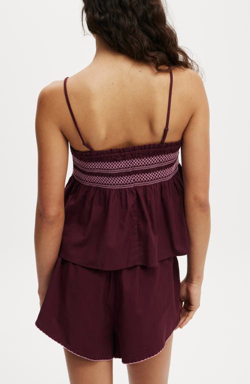 Shop Cotton On Body Shirred Woven Sleep Set In Dark Oak