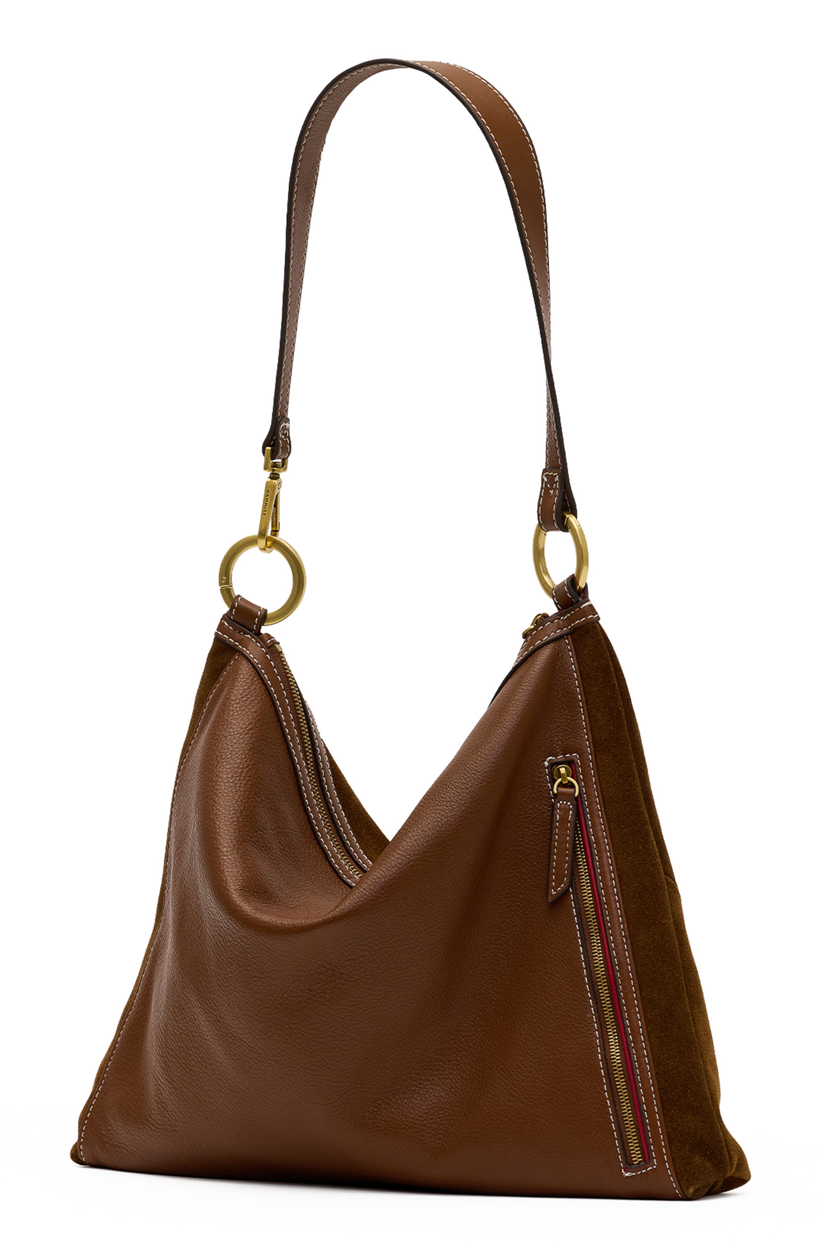 Kyle Large Suede Hobo, Alternate, color, CINNAMON SUEDE/ANTIQUE GOLD
