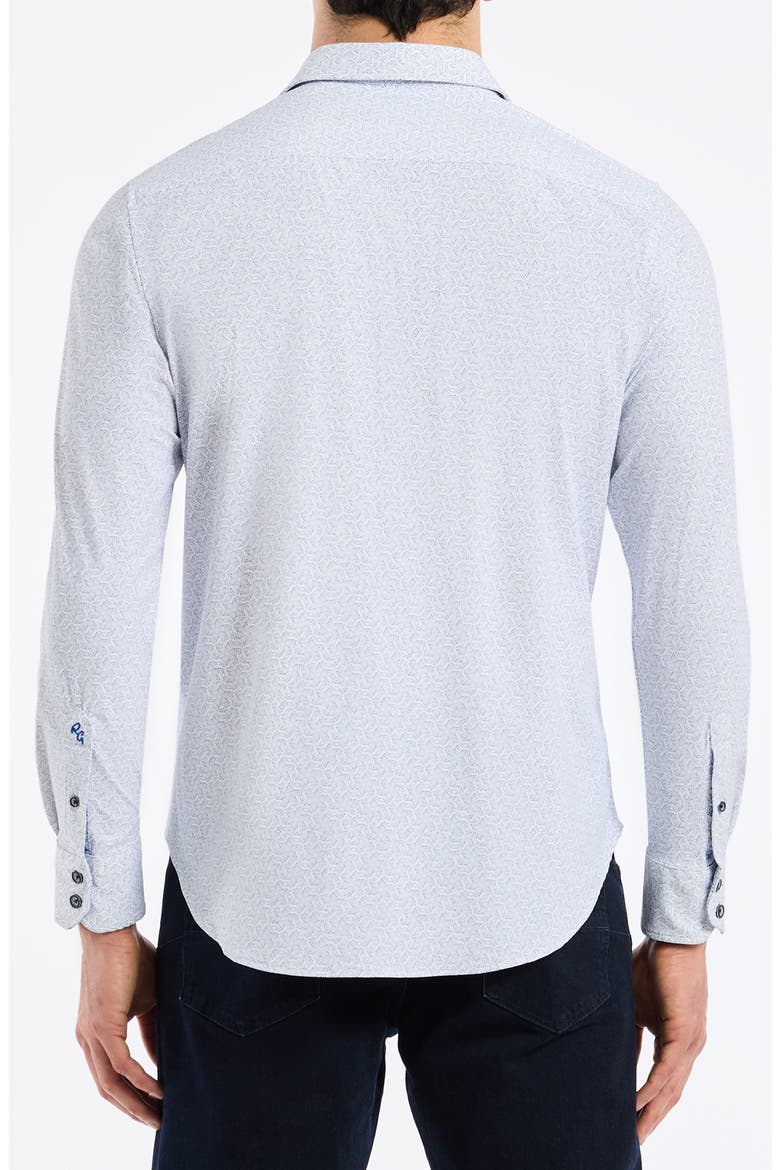 Asterisk Knit Button-Up Shirt, Alternate, color, BLUE MULTI